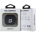 Karl Lagerfeld 3D Logo NFT Choupette Head silikónové puzdro pre AirPods 4, čierne
