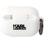 Karl Lagerfeld 3D Logo NFT Choupette Head silikónové puzdro pre Airpods Pro 2, biele