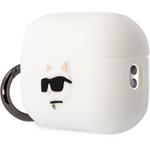 Karl Lagerfeld 3D Logo NFT Choupette Head silikónové puzdro pre Airpods Pro 2, biele