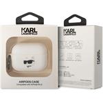 Karl Lagerfeld 3D Logo NFT Choupette Head silikónové puzdro pre Airpods Pro 2, biele