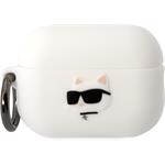 Karl Lagerfeld 3D Logo NFT Choupette Head silikónové puzdro pre Airpods Pro 2, biele