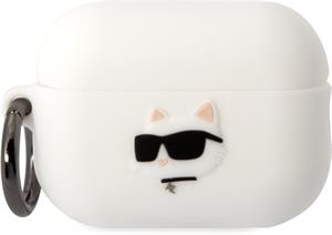 Karl Lagerfeld 3D Logo NFT Choupette Head silikónové puzdro pre Airpods Pro 2, biele