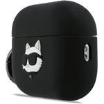 Karl Lagerfeld 3D Logo NFT Choupette Head silikónové puzdro pre AirPods Pro 3, čierne