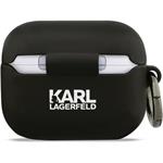 Karl Lagerfeld 3D Logo NFT Choupette Head silikónové puzdro pre AirPods Pro 3, čierne
