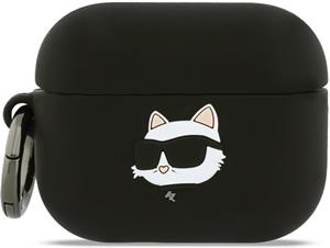 Karl Lagerfeld 3D Logo NFT Choupette Head silikónové puzdro pre AirPods Pro 3, čierne