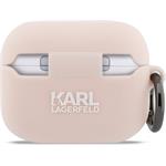 Karl Lagerfeld 3D Logo NFT Choupette Head silikónové puzdro pre AirPods Pro 3, ružové
