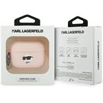 Karl Lagerfeld 3D Logo NFT Choupette Head silikónové puzdro pre AirPods Pro 3, ružové