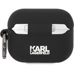 Karl Lagerfeld 3D Logo NFT Choupette Head silikónové puzdro pre Airpods Pro, čierne