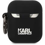 Karl Lagerfeld 3D Logo NFT Karl a Choupette silikónové puzdro pre AirPods 1/2, čierne