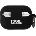 Karl Lagerfeld 3D Logo NFT Karl a Choupette silikónové puzdro pre AirPods Pro 2, čierne