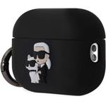 Karl Lagerfeld 3D Logo NFT Karl a Choupette silikónové puzdro pre AirPods Pro 2, čierne