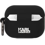 Karl Lagerfeld 3D Logo NFT Karl a Choupette silikónové puzdro pre AirPods Pro, čierne
