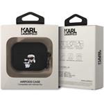 Karl Lagerfeld 3D Logo NFT Karl a Choupette silikónové puzdro pre AirPods Pro, čierne