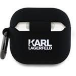 Karl Lagerfeld 3D Logo NFT Karl and Choupette silikónové puzdro pre AirPods 4, čierne