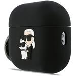 Karl Lagerfeld 3D Logo NFT Karl and Choupette silikónové puzdro pre AirPods Pro 3, čierne