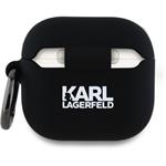Karl Lagerfeld 3D Logo NFT Karl Head silikónové puzdro pre AirPods 4, čierne