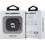 Karl Lagerfeld 3D Logo NFT Karl Head silikónové puzdro pre AirPods 4, čierne