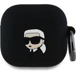 Karl Lagerfeld 3D Logo NFT Karl Head silikónové puzdro pre AirPods 4, čierne