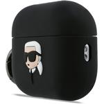 Karl Lagerfeld 3D Logo NFT Karl Head silikónové puzdro pre AirPods Pro 3, čierne