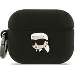 Karl Lagerfeld 3D Logo NFT Karl Head silikónové puzdro pre AirPods Pro 3, čierne