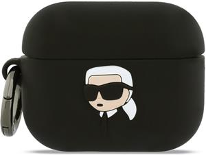 Karl Lagerfeld 3D Logo NFT Karl Head silikónové puzdro pre AirPods Pro 3, čierne