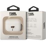 Karl Lagerfeld 3D Logo NFT Karl Head silikónové puzdro pre Airpods Pro, biele