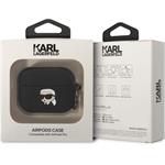 Karl Lagerfeld 3D Logo NFT Karl Head silikónové puzdro pre Airpods Pro, čierne