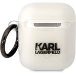 Karl Lagerfeld 3D Logo NFT Karl Head TPU puzdro pre Airpods 1/2, biele