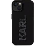 Karl Lagerfeld 3D Rubber Glitter Logo Karl kryt pre iPhone 15, čierny