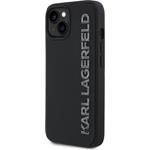 Karl Lagerfeld 3D Rubber Glitter Logo kryt pre iPhone 13, čierny