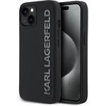 Karl Lagerfeld 3D Rubber Glitter Logo kryt pre iPhone 13, čierny