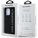 Karl Lagerfeld 3D Rubber Glitter Logo kryt pre iPhone 13 Pro, čierny
