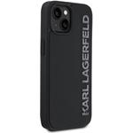 Karl Lagerfeld 3D Rubber Glitter Logo kryt pre iPhone 14, čierny