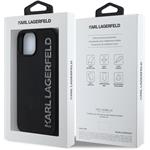 Karl Lagerfeld 3D Rubber Glitter Logo kryt pre iPhone 14, čierny