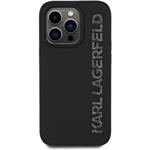 Karl Lagerfeld 3D Rubber Glitter Logo kryt pre iPhone 14 Pro, čierny