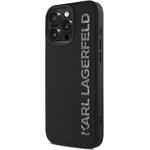 Karl Lagerfeld 3D Rubber Glitter Logo kryt pre iPhone 15 Pro, čierny