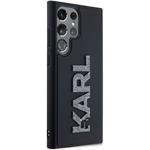 Karl Lagerfeld 3D Rubber Glitter Logo kryt pre Samsung Galaxy S24 Ultra, čierny