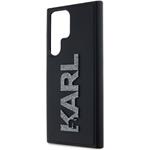 Karl Lagerfeld 3D Rubber Glitter Logo kryt pre Samsung Galaxy S24 Ultra, čierny