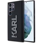 Karl Lagerfeld 3D Rubber Glitter Logo kryt pre Samsung Galaxy S24 Ultra, čierny