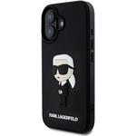 Karl Lagerfeld 3D Rubber Ikonik kryt pre iPhone 16, čierny