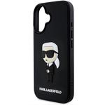 Karl Lagerfeld 3D Rubber Ikonik kryt pre iPhone 16, čierny