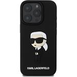 Karl Lagerfeld 3D Rubber Ikonik kryt pre iPhone 16 Pro, čierny