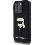 Karl Lagerfeld 3D Rubber Ikonik kryt pre iPhone 16 Pro, čierny