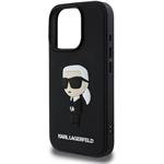 Karl Lagerfeld 3D Rubber Ikonik kryt pre iPhone 16 Pro, čierny