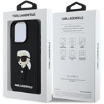 Karl Lagerfeld 3D Rubber Ikonik kryt pre iPhone 16 Pro, čierny