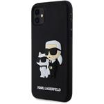 Karl Lagerfeld 3D Rubber Karl a Choupette kryt pre iPhone 11, čierny