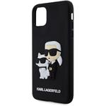 Karl Lagerfeld 3D Rubber Karl a Choupette kryt pre iPhone 11, čierny