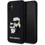 Karl Lagerfeld 3D Rubber Karl a Choupette kryt pre iPhone 11, čierny