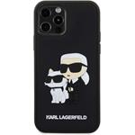Karl Lagerfeld 3D Rubber Karl a Choupette kryt pre iPhone 12/12 Pro, čierny