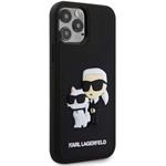 Karl Lagerfeld 3D Rubber Karl a Choupette kryt pre iPhone 12/12 Pro, čierny
